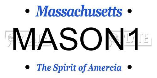MASON1 Massachusetts License Plate