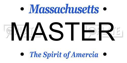 MASTER Massachusetts License Plate