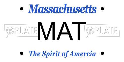 MAT Massachusetts License Plate