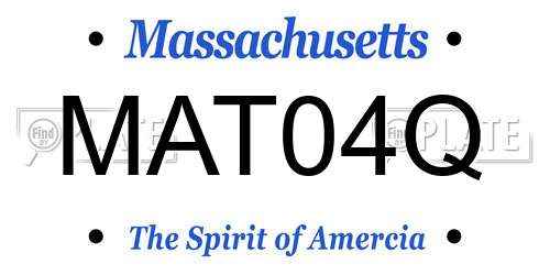 MAT04Q Massachusetts License Plate