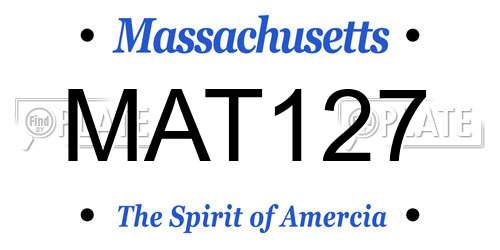 MAT127 Massachusetts License Plate