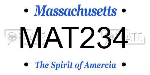 MAT234 Massachusetts License Plate