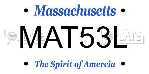 MAT53L Massachusetts License Plate