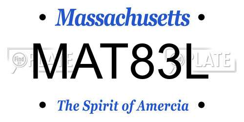 MAT83L Massachusetts License Plate