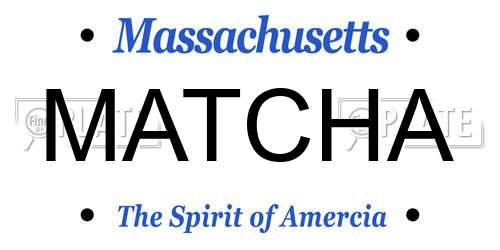 MATCHA Massachusetts License Plate