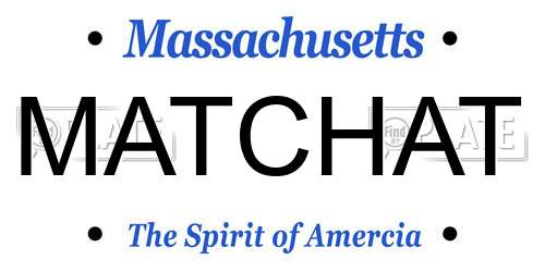 MATCHAT Massachusetts License Plate