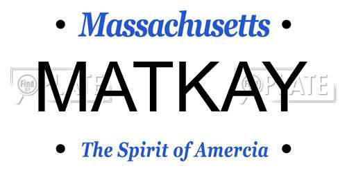 MATKAY Massachusetts License Plate