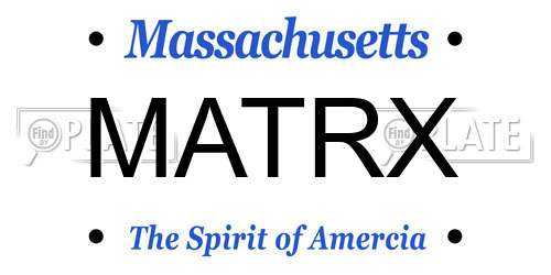 MATRX Massachusetts License Plate