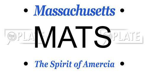 MATS Massachusetts License Plate