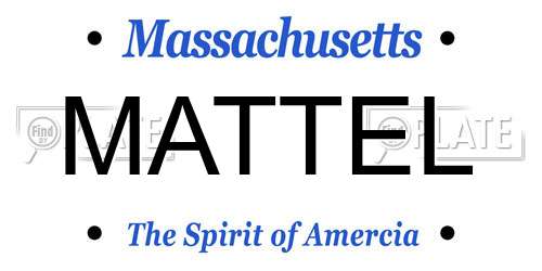 MATTEL Massachusetts License Plate