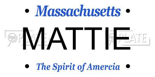 MATTIE Massachusetts License Plate