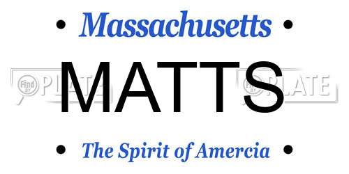MATTS Massachusetts License Plate