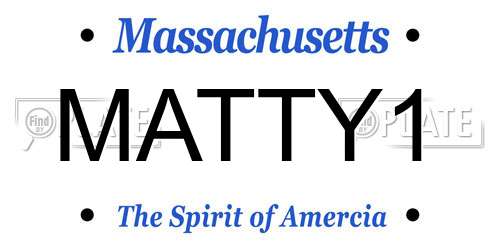 MATTY1 Massachusetts License Plate