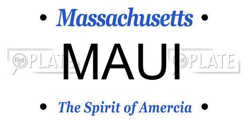 MAUI Massachusetts License Plate