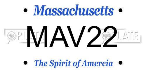 MAV22 Massachusetts License Plate