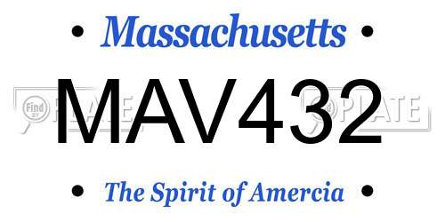 MAV432 Massachusetts License Plate
