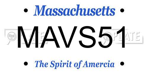MAVS51 Massachusetts License Plate