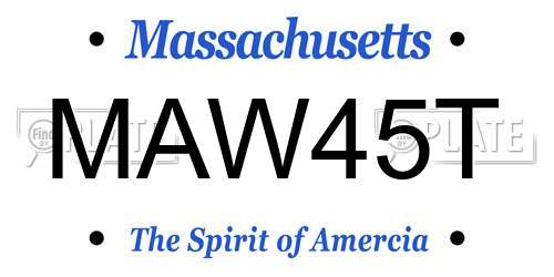 MAW45T Massachusetts License Plate