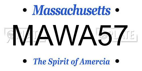 MAWA57 Massachusetts License Plate