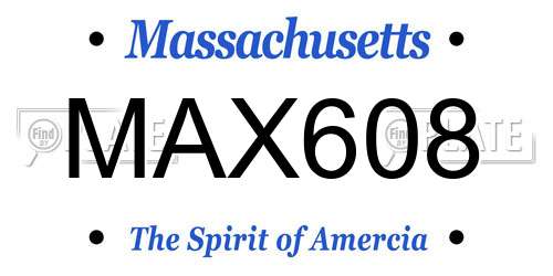 MAX608 Massachusetts License Plate