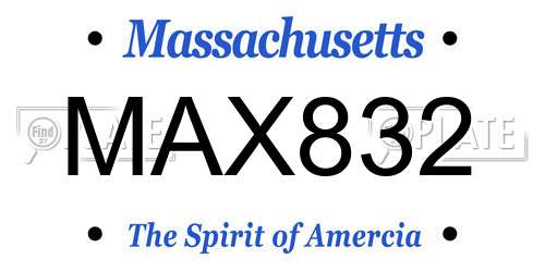 MAX832 Massachusetts License Plate