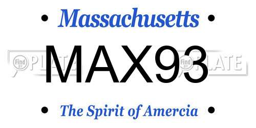 MAX93 Massachusetts License Plate