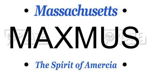 MAXMUS Massachusetts License Plate