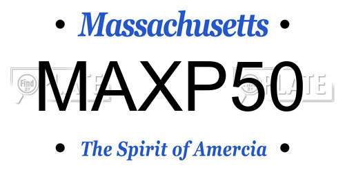 MAXP50 Massachusetts License Plate