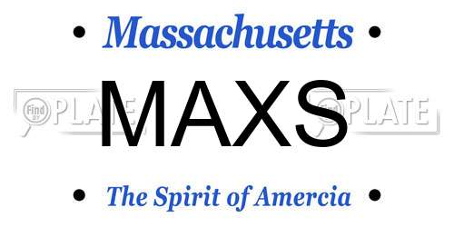 MAXS Massachusetts License Plate
