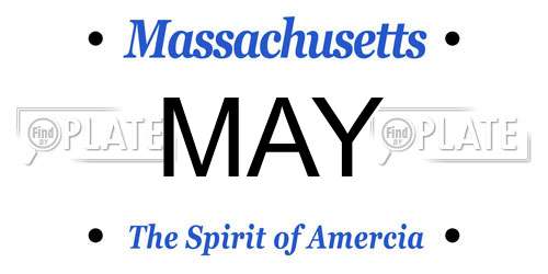 MAY Massachusetts License Plate