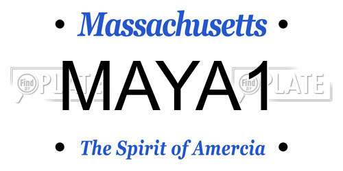 MAYA1 Massachusetts License Plate