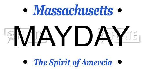 MAYDAY Massachusetts License Plate