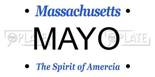 MAYO Massachusetts License Plate