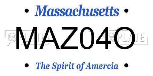 MAZ04O Massachusetts License Plate