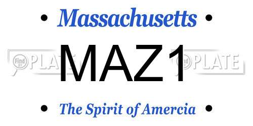 MAZ1 Massachusetts License Plate