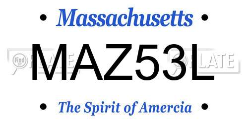 MAZ53L Massachusetts License Plate