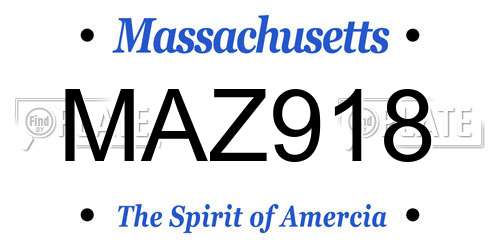 MAZ918 Massachusetts License Plate