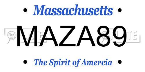 MAZA89 Massachusetts License Plate
