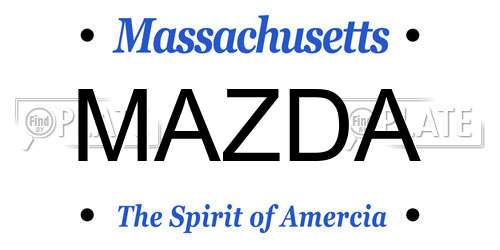 MAZDA Massachusetts License Plate