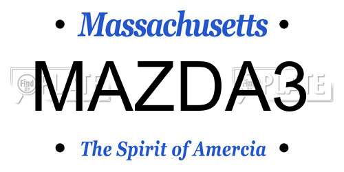 MAZDA3 Massachusetts License Plate