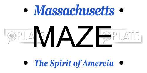 MAZE Massachusetts License Plate