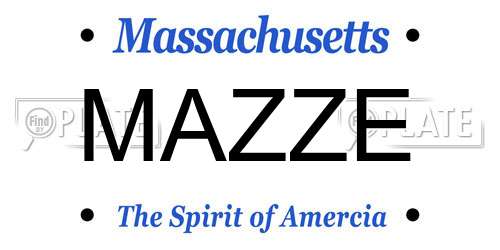 MAZZE Massachusetts License Plate