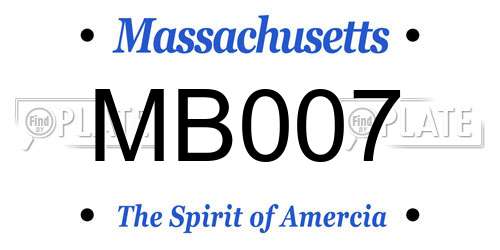 MB007 Massachusetts License Plate
