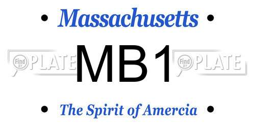 MB1 Massachusetts License Plate