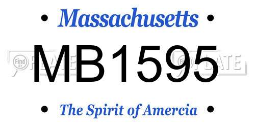 MB1595 Massachusetts License Plate