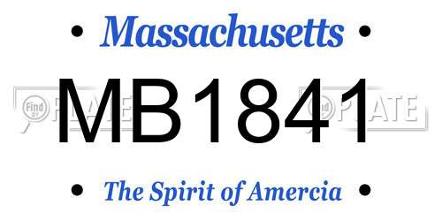 MB1841 Massachusetts License Plate