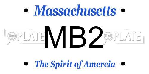 MB2 Massachusetts License Plate