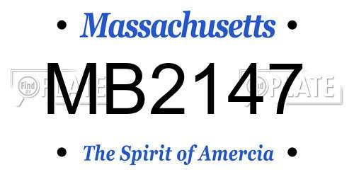 MB2147 Massachusetts License Plate