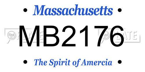 MB2176 Massachusetts License Plate