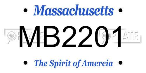 MB2201 Massachusetts License Plate